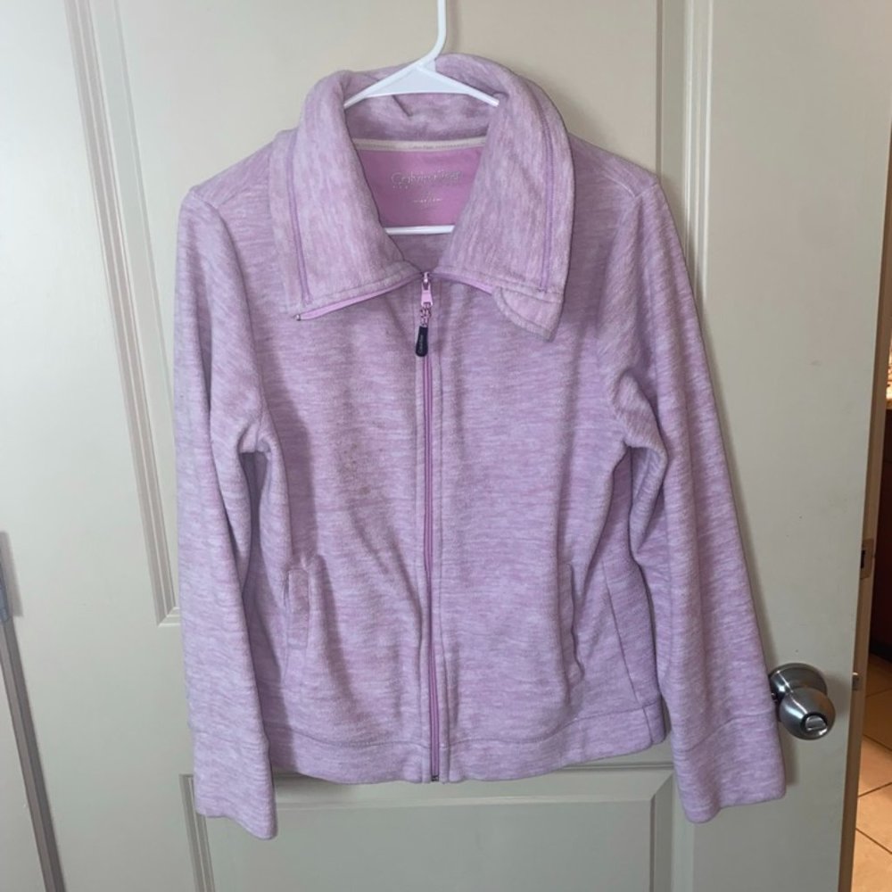 Calvin Klein pink fleece zip-up jacket